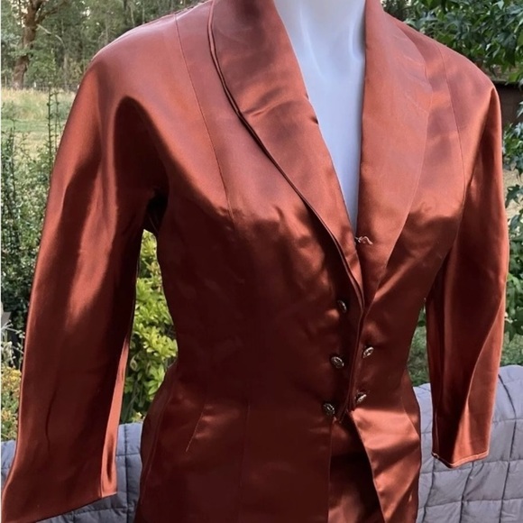 Vintage 1970’s 2 piece set with jacket and mock wrap skirt Fanya San Francisco - Picture 3 of 14